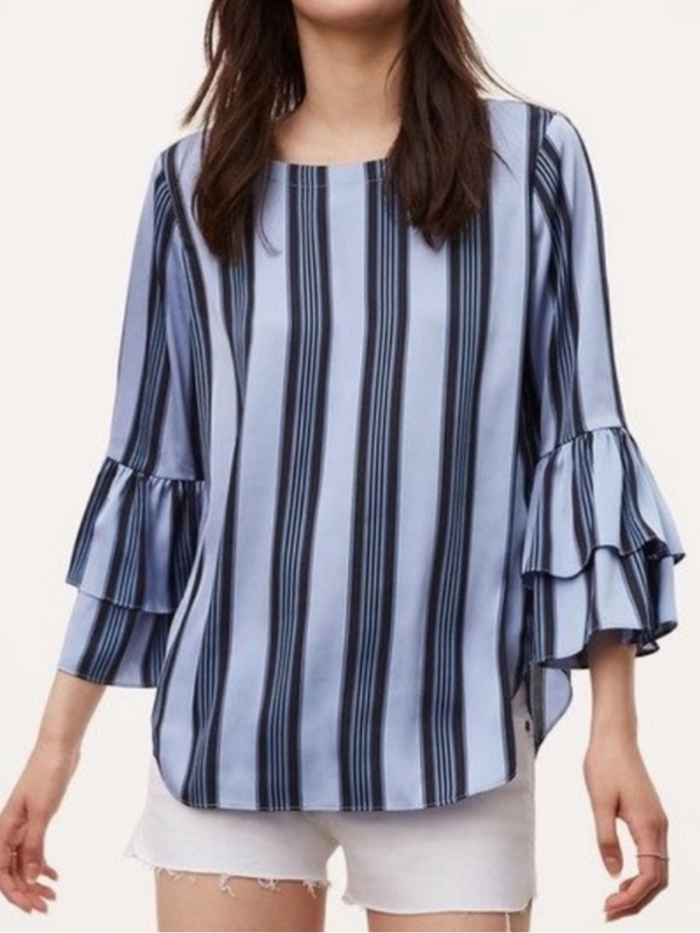 Loft Striped Bell-Sleeve Women’s Top size M